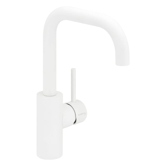 Herzbach DEEP WHITE Waschtisch-Einlochbatterie L-Size ohne Ablaufgarnitur, Griff seitlich