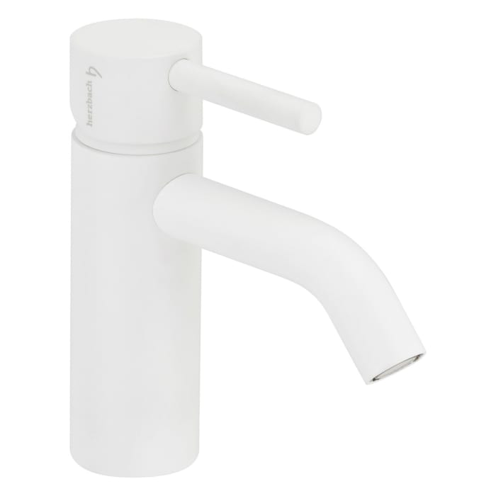 Herzbach DEEP WHITE Waschtisch-Einlochbatterie S-Size ohne Ablaufgarnitur, Ausladung 11,5 cm