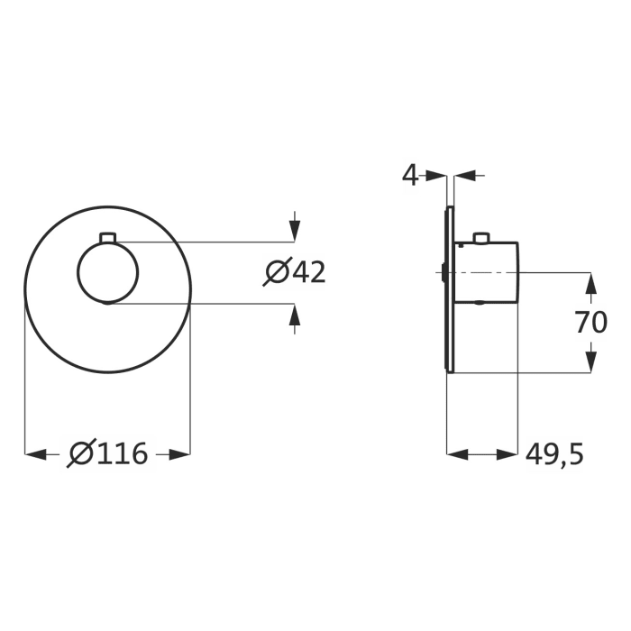 Herzbach LOGIC XL Vario Thermostat Farbset 1 Blende 1 Griff