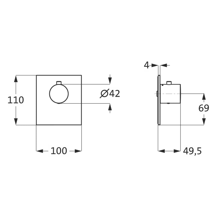 Herzbach LOGIC XL Vario Thermostat Farbset 1 Blende 1 Griff