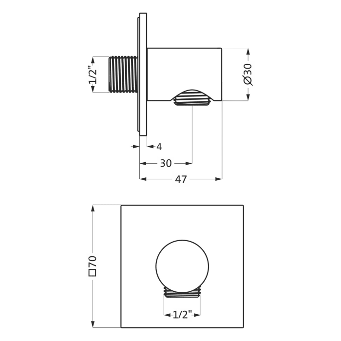 Herzbach LIVING SPA Wandanschlussbogen