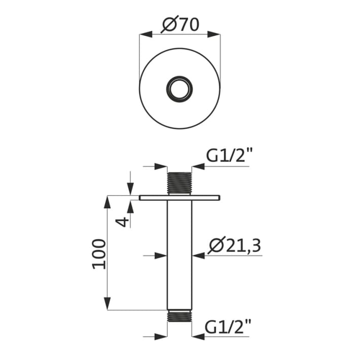 Herzbach LIVING SPA Deckenarm 10 cm
