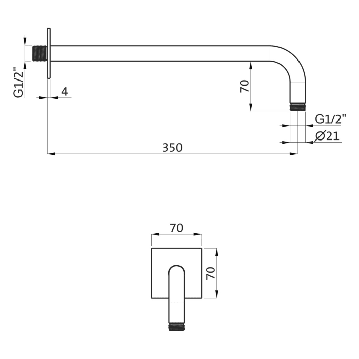 Herzbach LIVING SPA Wandarm 35 cm