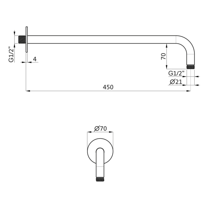Herzbach LIVING SPA Wandarm 45 cm