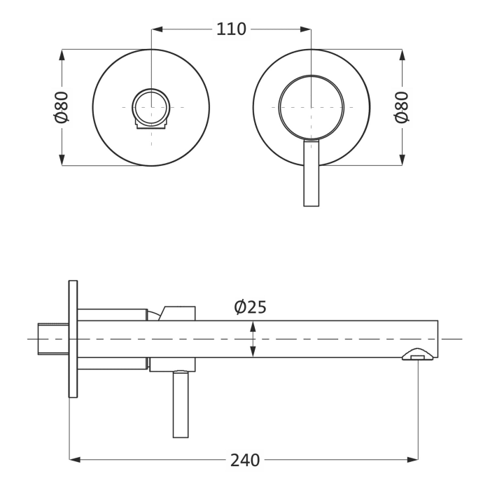 Herzbach DESIGN IX Waschtisch-Unterputzbatterie Farbset 24 cm
