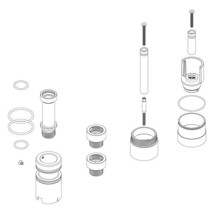 Herzbach MODUL7 Unterputzverlängerung 3 cm für Thermostat mit Wandauslauf 2 Verbraucher