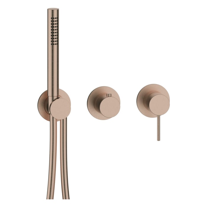 Herzbach MODUL7 IX PVD COPPER STEEL Hebelmischer Farbset für 2/3 Verbraucher