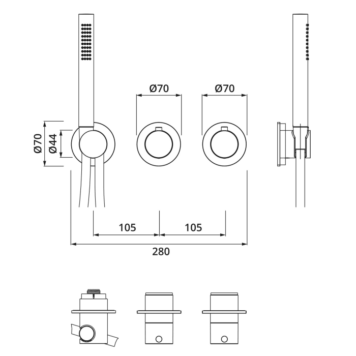 Herzbach MODUL7 Thermostat Farbset für 1 Verbraucher