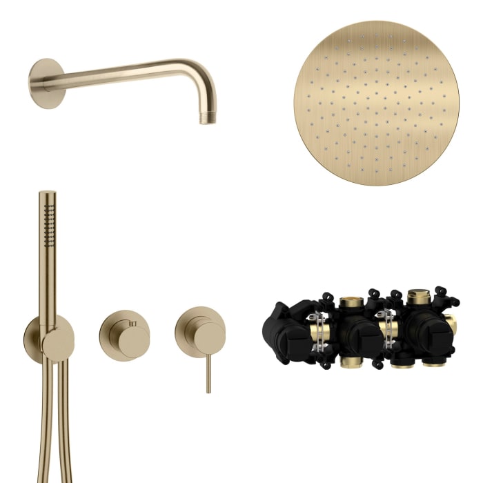 Herzbach MODUL7 Duschsystem H-RB250 mit Hebelmischer und Kopfbrause rund