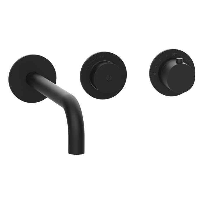 Herzbach MODUL7 BLACK PUSH Waschtisch-Thermostat Farbset Ausladung 24 cm