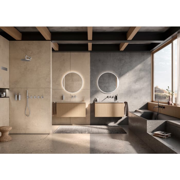 Herzbach MODUL7 BLACK PUSH Waschtisch-Thermostat Farbset Ausladung 21 cm