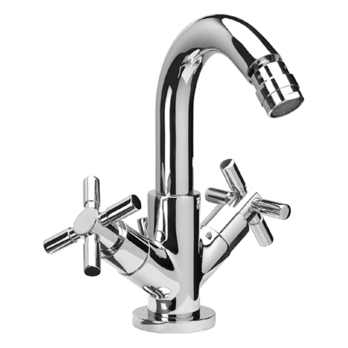 Herzbach STILO Bidet-Einlochbatterie mit Ablaufgarnitur
