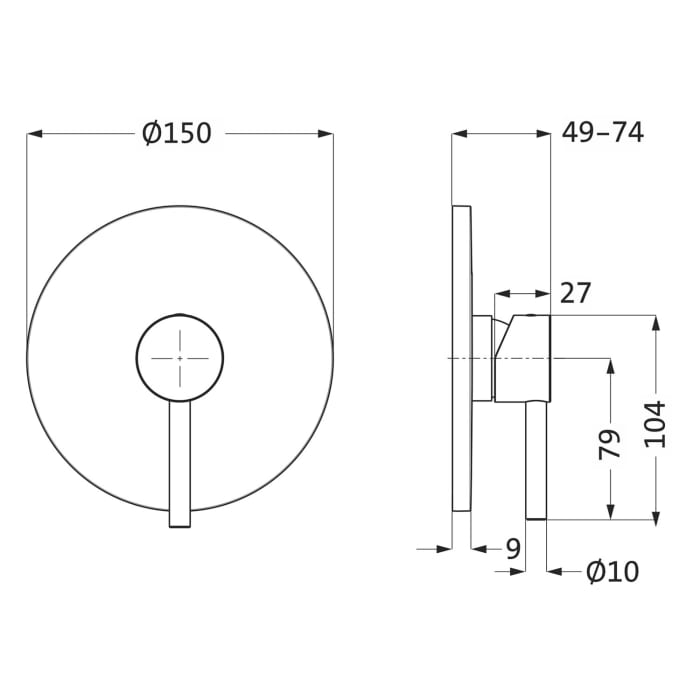 Herzbach SIRO BLACK Brausebatterie Unterputz