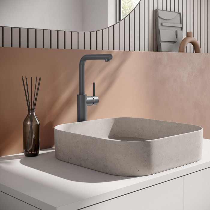 Herzbach SIRO GREY Waschtisch-Einlochbatterie XL-Size