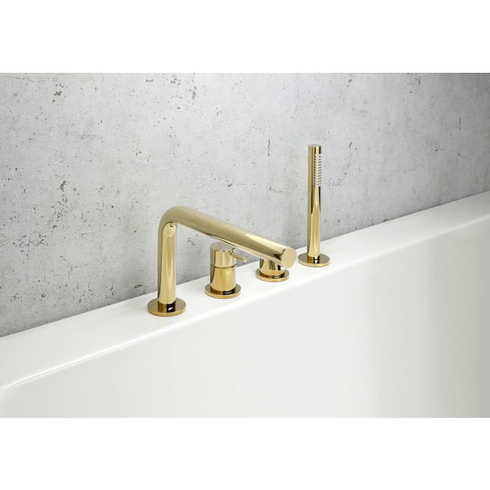 Herzbach SIRO PVD GOLD Vierloch-Wannenarmatur