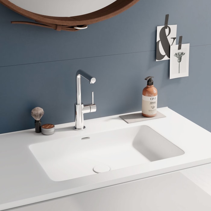 Herzbach SIRO Waschtisch-Einlochbatterie L-Size Griff seitlich, ohne Ablaufgarnitur