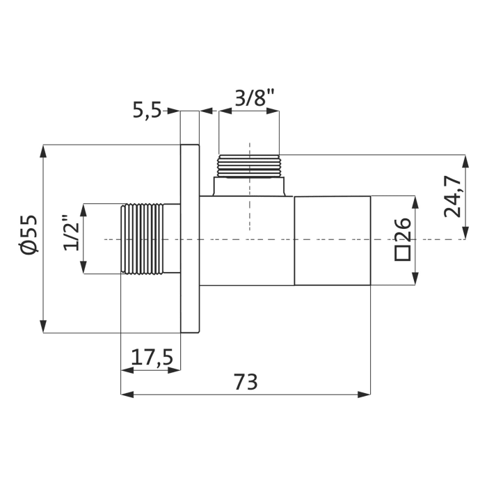 Herzbach LIVING Eckventil eckig