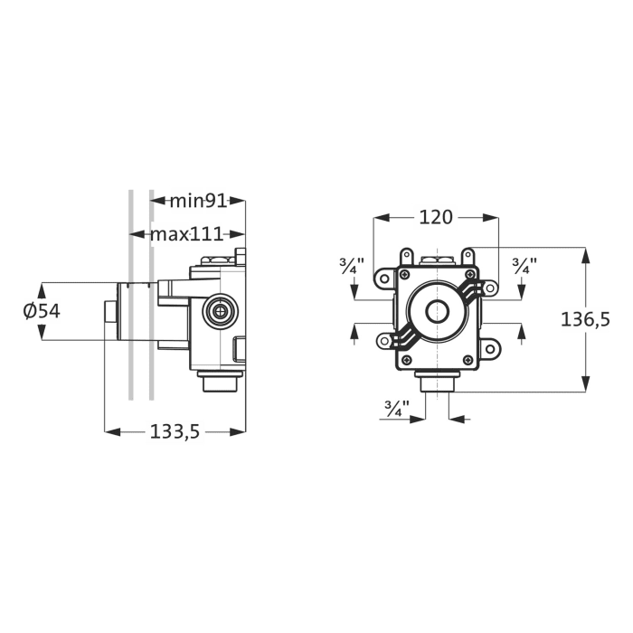 Herzbach LOGIC XL Vario Umstell-Modul Einbaukörper