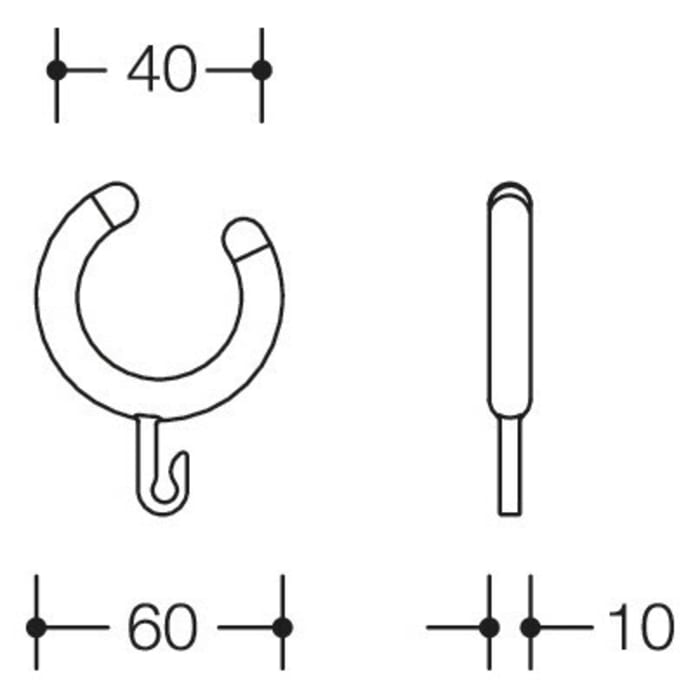 HEWI Ersatz-Vorhangsringe mit 6 cm Ø