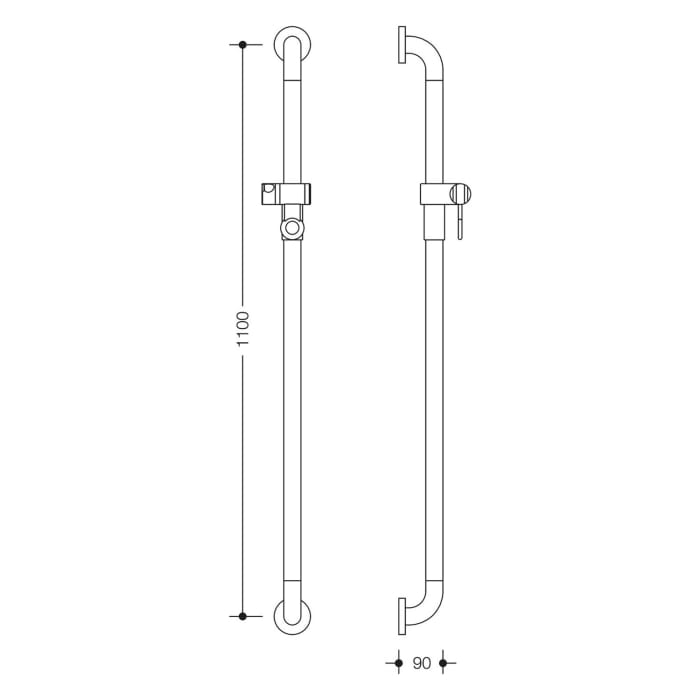 HEWI Serie 477 Brausehalterstange 110 cm