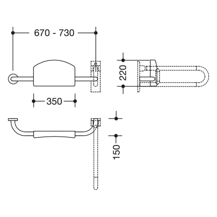HEWI Serie 477/801 Rückenstütze links