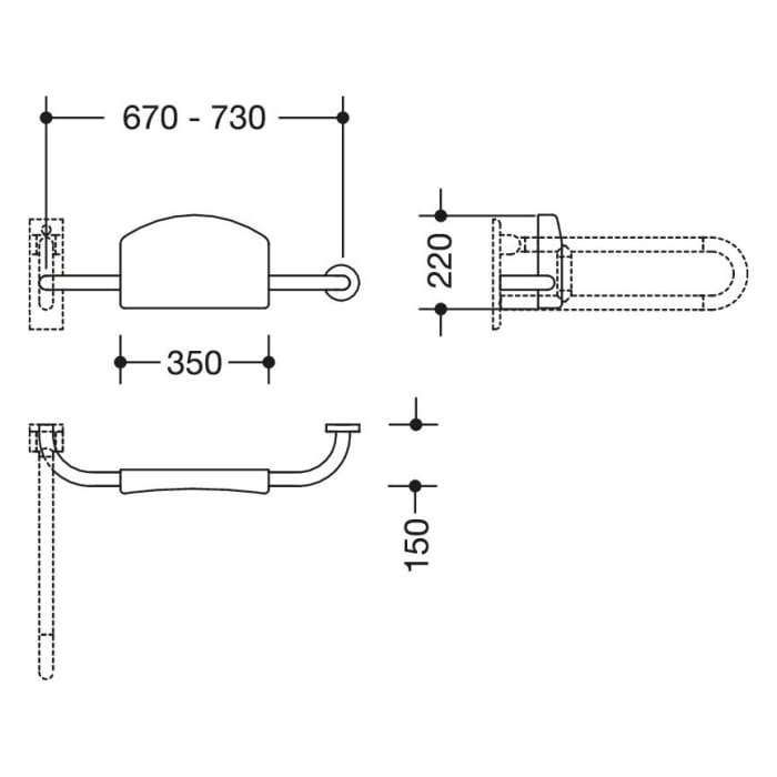 HEWI Serie 477/801 Rückenstütze rechts