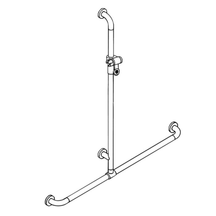 HEWI Serie 477/801 Duschhandlauf mit verschiebbarer Brausehalterstange