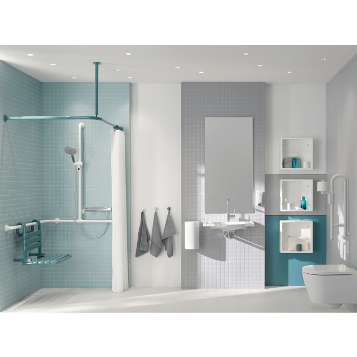 HEWI Serie 477/801 Duschhandlauf mit verschiebbarer Brausehalterstange