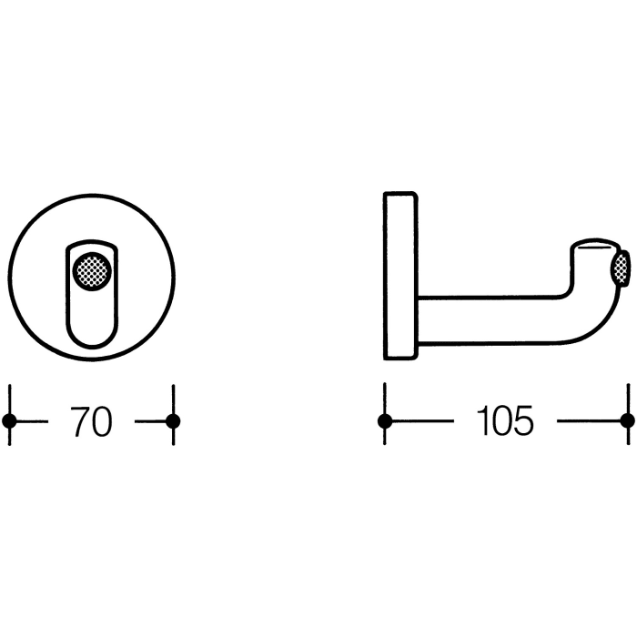 HEWI Serie 477/801 Haken mit Türpuffer