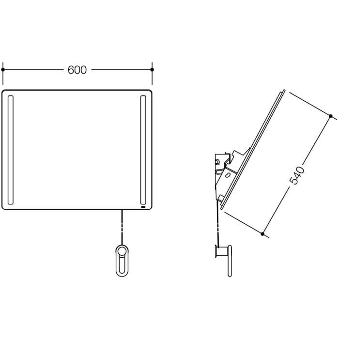 HEWI Serie 477/801 LED-Kippspiegel basic