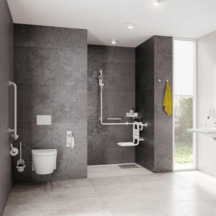 HEWI Serie 477/801 Stützklappgriff, drehbar