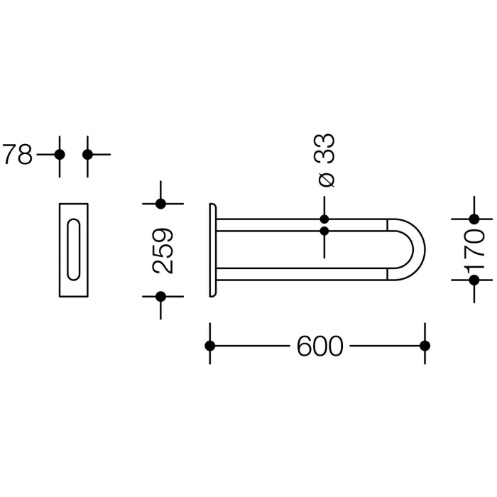 HEWI Serie 477/801 Wandstützgriff