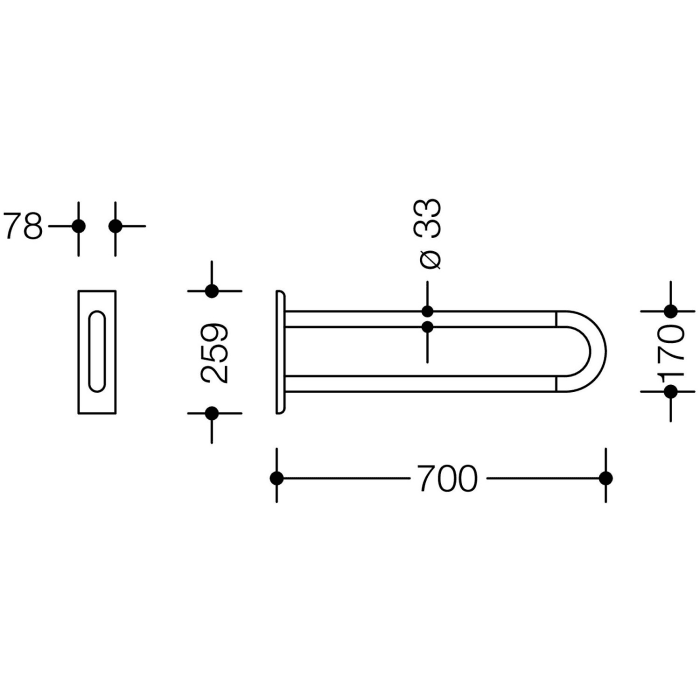 HEWI Serie 477/801 Wandstützgriff