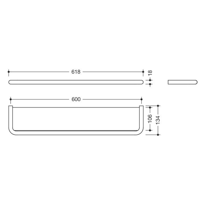 HEWI Serie 480 Ablage 60 cm