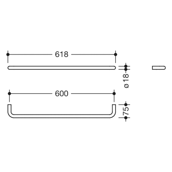 HEWI Serie 480 Badetuchhalter 60 cm