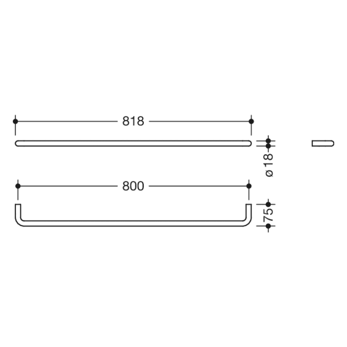 HEWI Serie 480 Badetuchhalter 80 cm