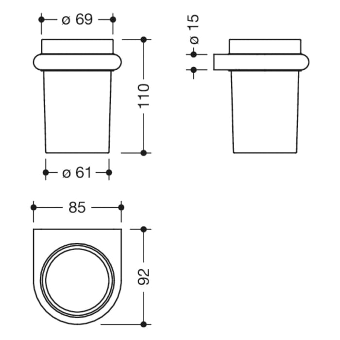 HEWI Serie 480 Glasbecher mit Halter