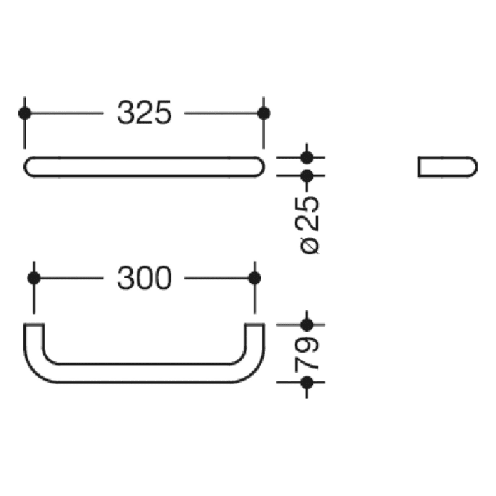HEWI Serie 480 Haltegriff 30 cm