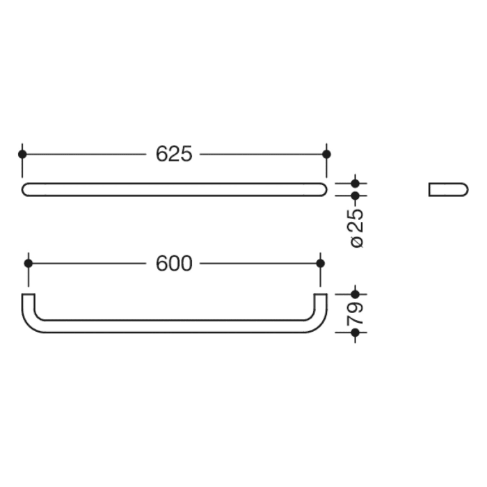 HEWI Serie 480 Haltegriff 60 cm