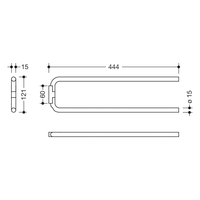 HEWI Serie 480 Handtuchhalter doppelt, 44 cm