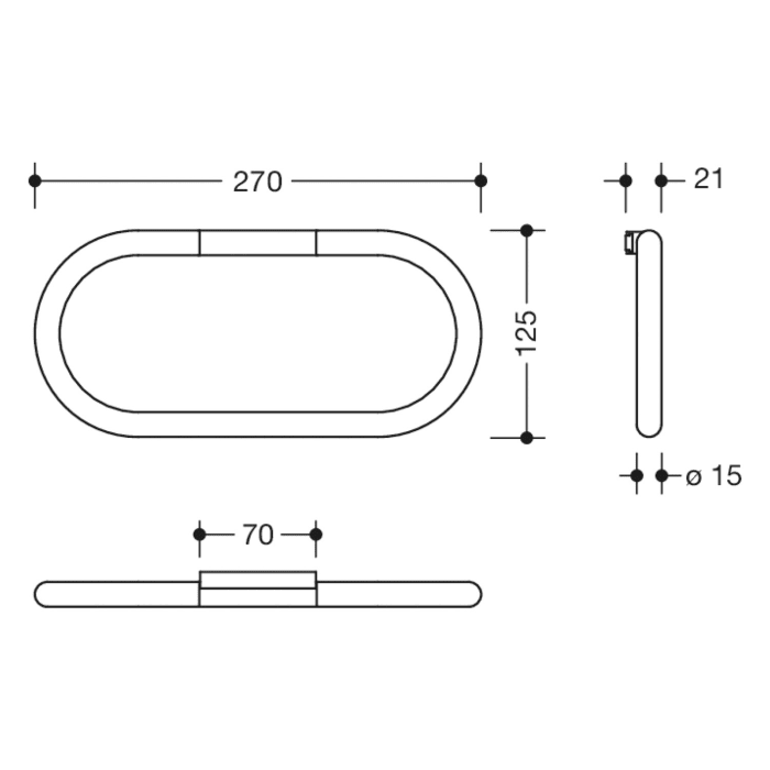HEWI Serie 480 Handtuchring geschlossen