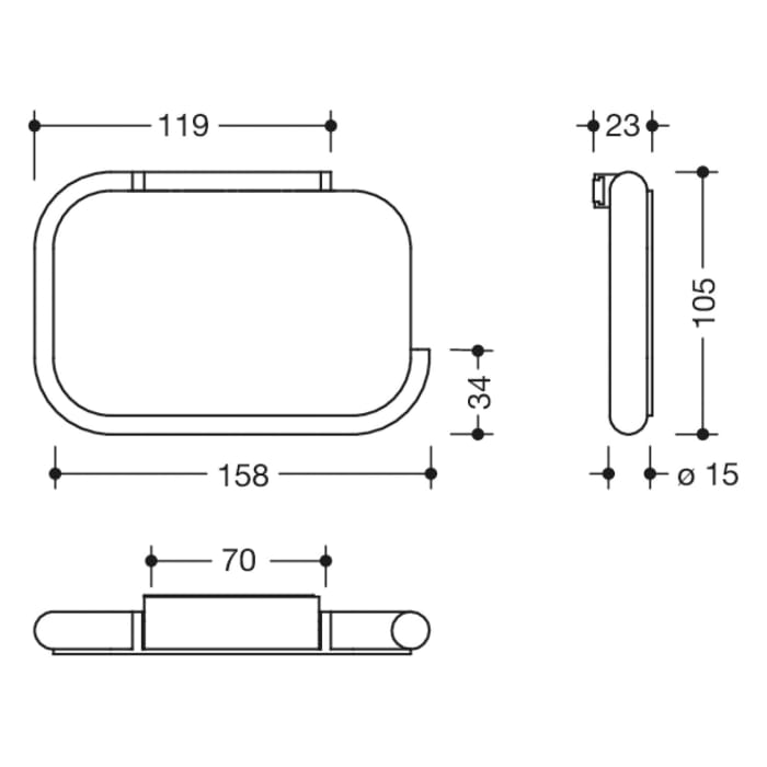 HEWI Serie 480 WC-Papierhalter mit Deckel