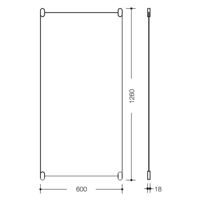 HEWI Serie 801 Wandspiegel mit Haltern