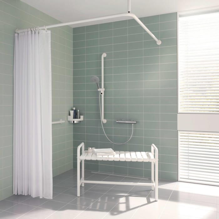 HEWI Serie 802 LifeSystem Eckablage mit Wandhalter