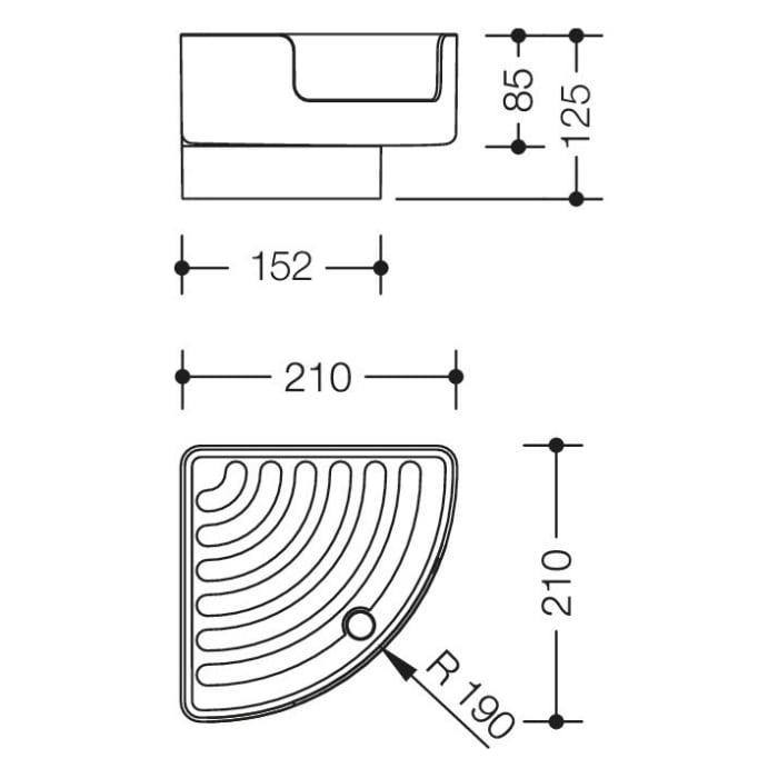HEWI Serie 802 LifeSystem Eckablage mit Wandhalter