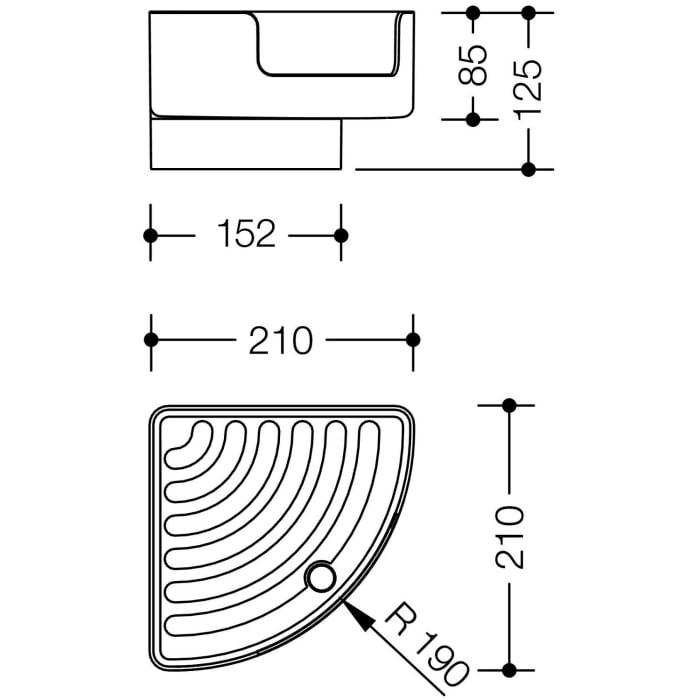 HEWI Serie 802 LifeSystem Eckablage mit Wandhalter aus Polyamid