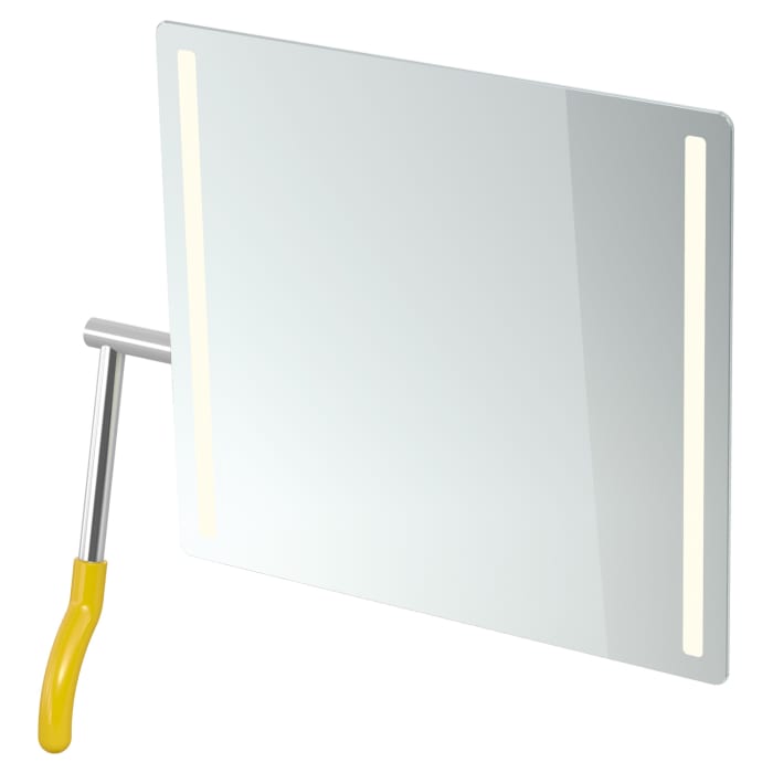 HEWI Serie 802 LifeSystem LED-Kippspiegel, Hebel links