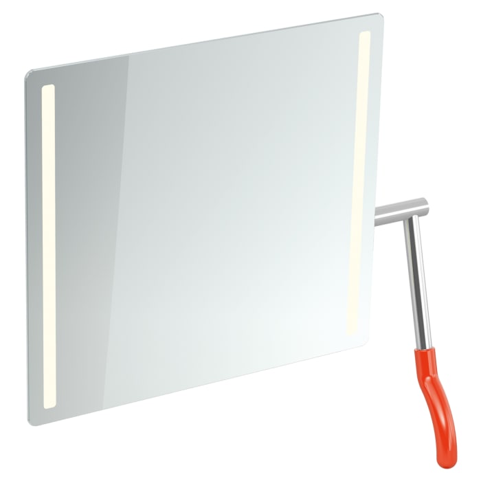 HEWI Serie 802 LifeSystem LED-Kippspiegel, Hebel rechts