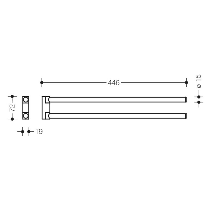 HEWI System 162 Handtuchhalter 2-armig, 44,5 cm