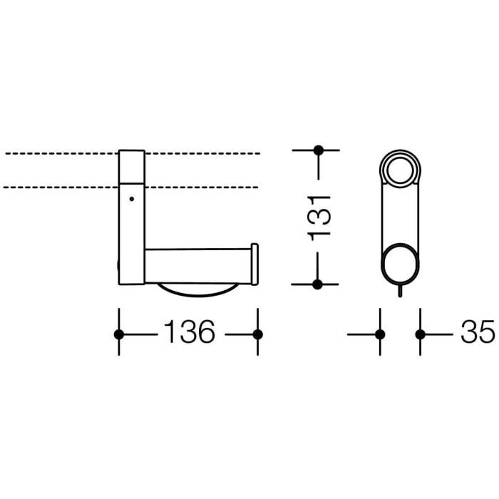 HEWI System 800K Aufrüstsatz WC-Papierhalter